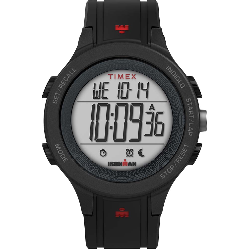 Timex IRONMAN T200 42mm Watch - Silicone Strap - Black/Red OutdoorUp