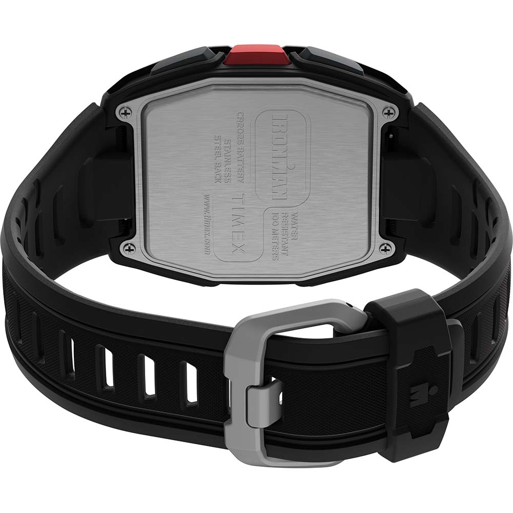 Timex IRONMAN T300 Silicone Strap Watch - Black/Red OutdoorUp