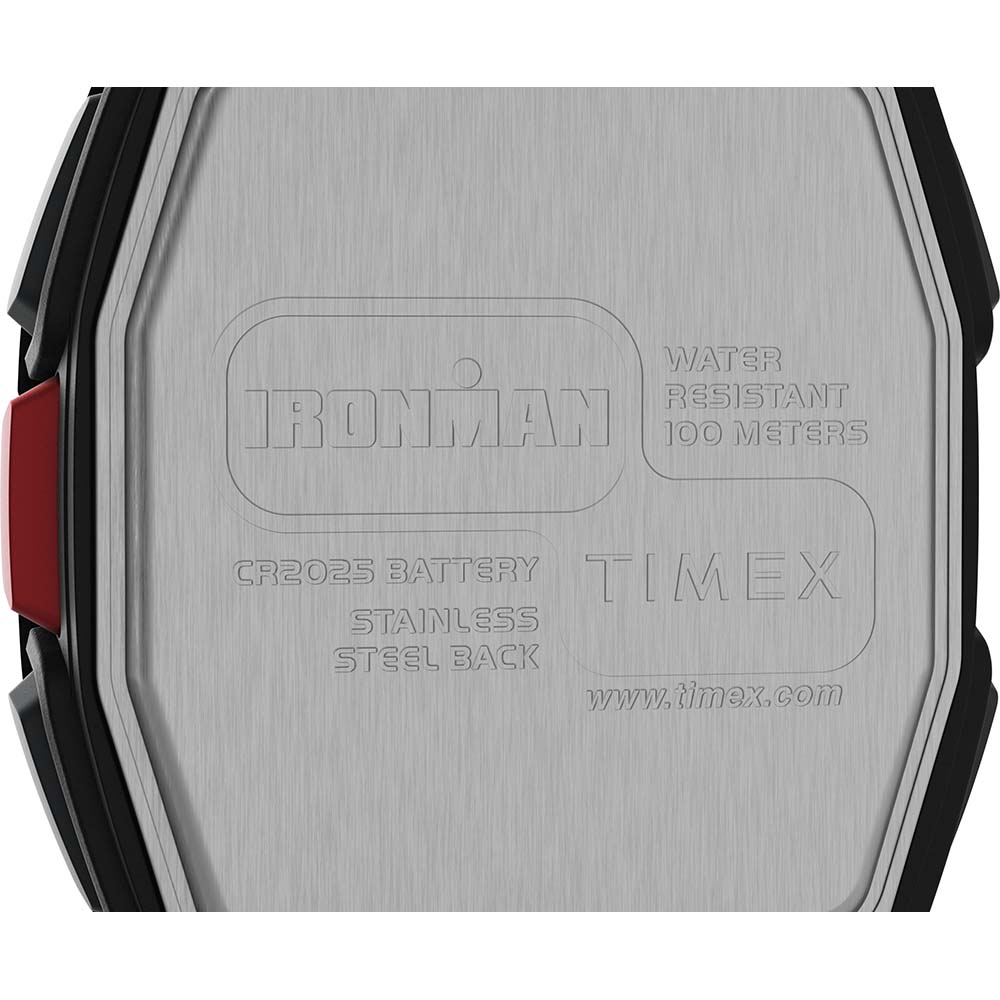 Timex IRONMAN T300 Silicone Strap Watch - Black/Red OutdoorUp