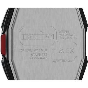Timex IRONMAN T300 Silicone Strap Watch - Black/Red OutdoorUp
