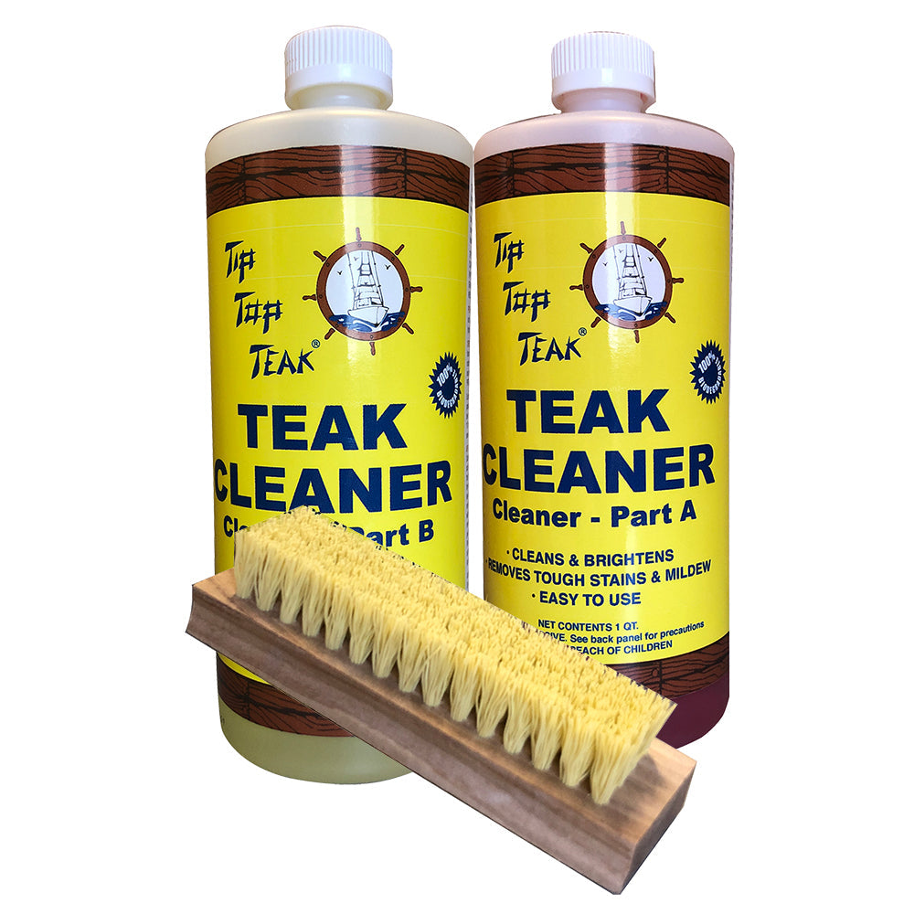 Tip Top Teak Cleaner Kit Part A  Part B w/Brush OutdoorUp