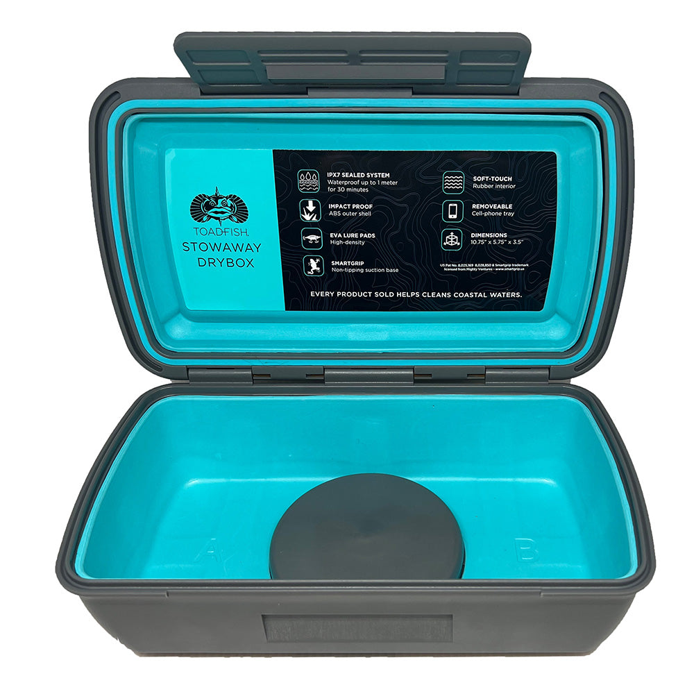 Toadfish Stowaway Dry Box w/Smart Grip  Cell Phone Tray Insert OutdoorUp