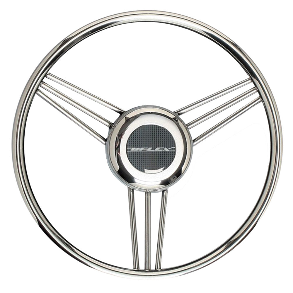 Uflex V27 13.8" Steering Wheel - Stainless Steel Grip  Spokes OutdoorUp