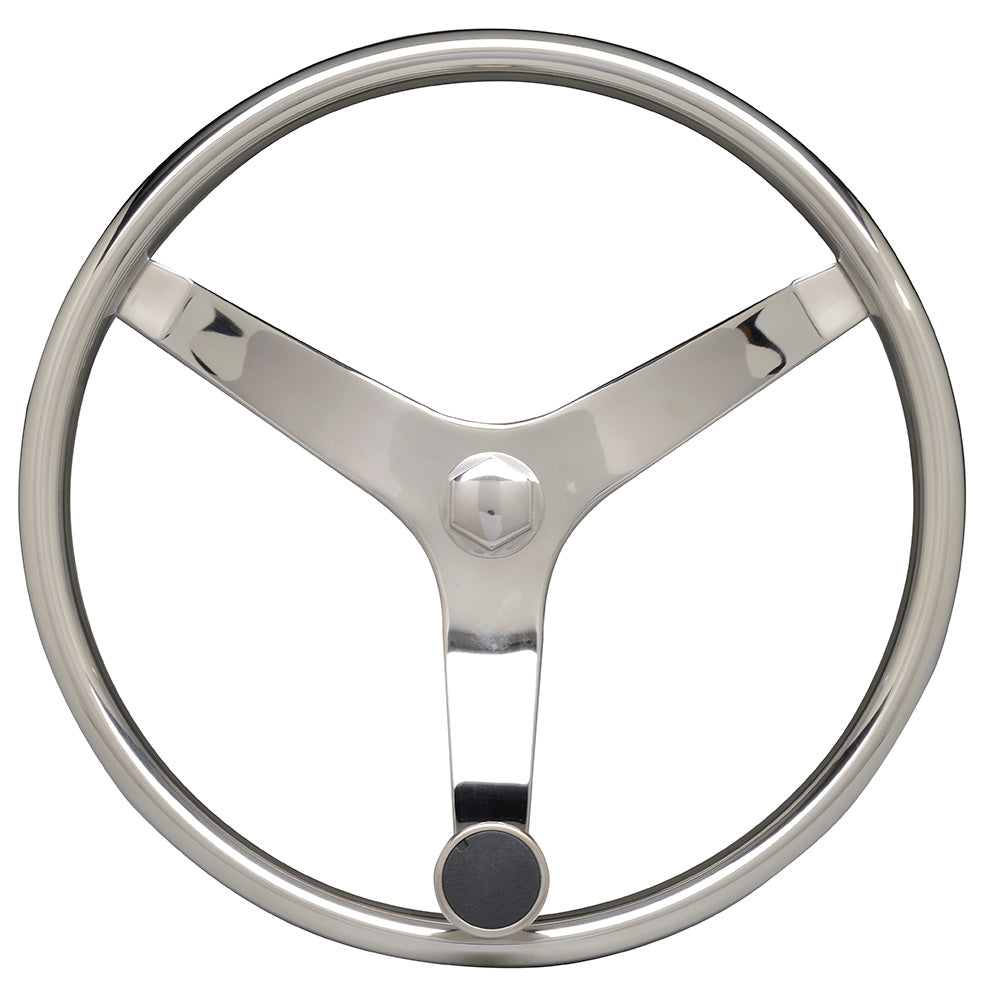 Uflex - V46 - 13.5" Stainless Steel Steering Wheel w/Speed Knob OutdoorUp