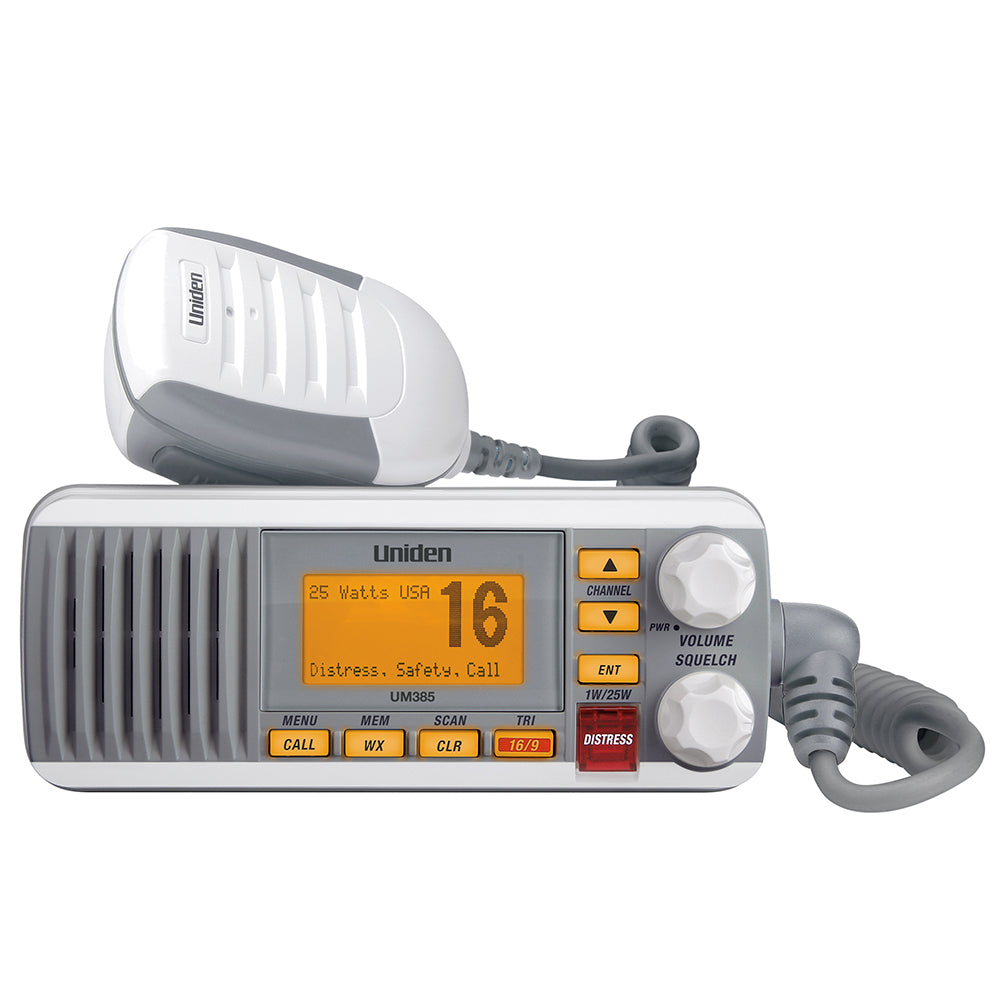 Uniden UM385 Fixed Mount VHF Radio - White OutdoorUp