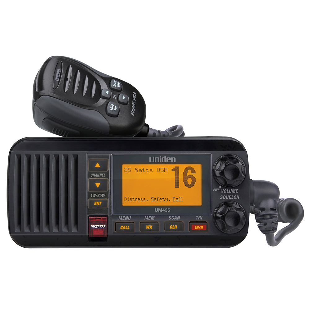 Uniden UM435 Fixed Mount VHF Radio - Black OutdoorUp