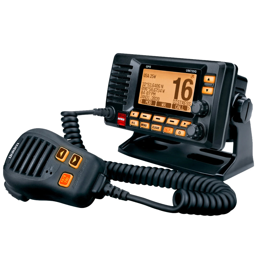 Uniden UM725 Fixed Mount Marine VHF Radio - Black OutdoorUp