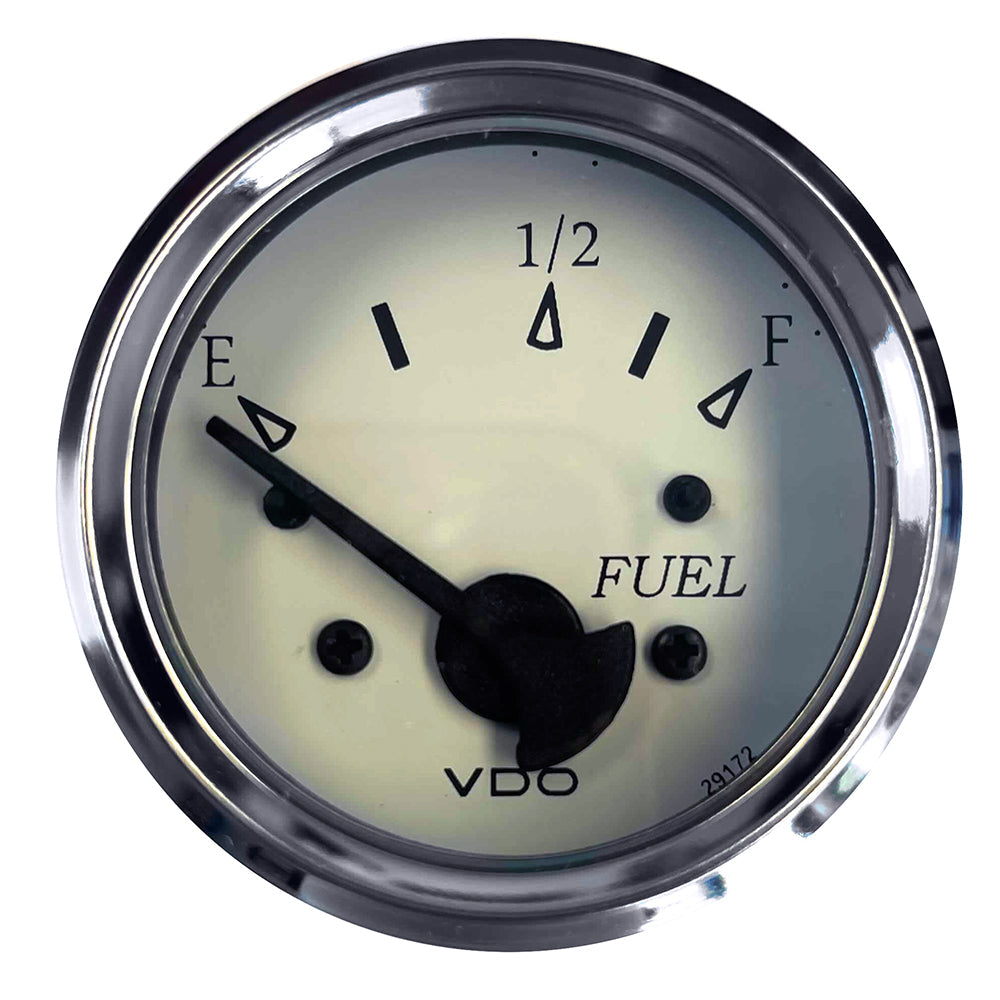 VDO Cockpit Marine 52MM (2-1/16") Fuel Level Gauge - White Dial/Chrome Bezel OutdoorUp