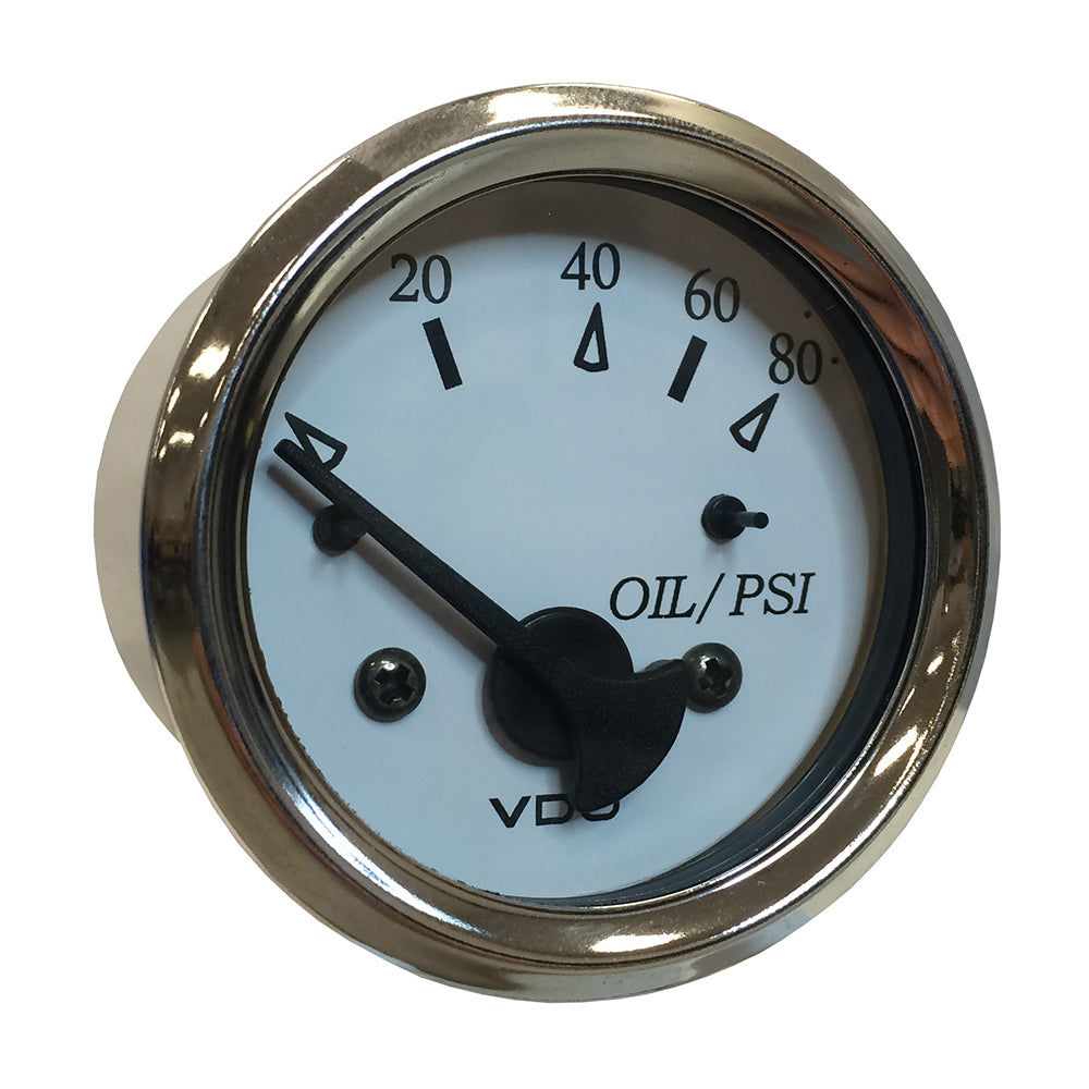 VDO Cockpit Marine 52MM (2-1/16") Oil Pressure Gauge - White Dial/Chrome Bezel OutdoorUp