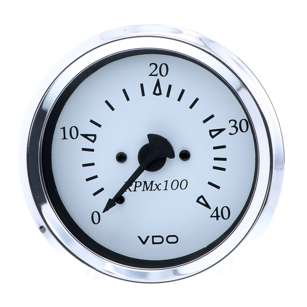 VDO Cockpit Marine 85MM (3-3/8") Diesel Tachometer - Alternator Input - White Dial/Chrome Bezel OutdoorUp