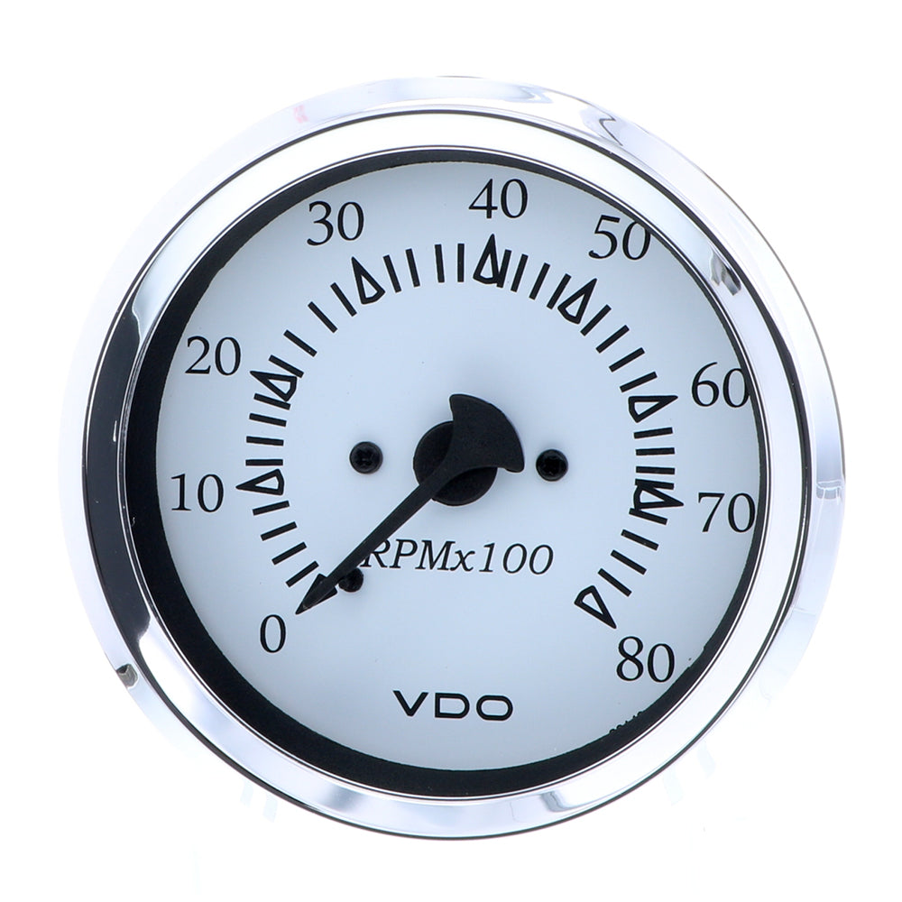 VDO Cockpit Marine 85MM (3-3/8") Outboard Tachometer - White Dial/Chrome Bezel OutdoorUp