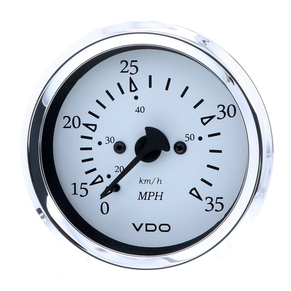 VDO Cockpit Marine 85MM (3-3/8") Pitot Speedometer - 0 to 35 MPH - White Dial/Chrome Bezel OutdoorUp