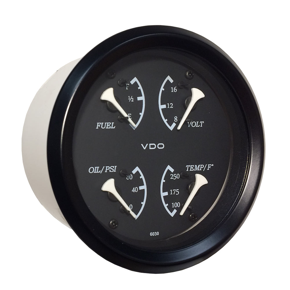 VDO Cockpit Marine 85mm (3-3/8") 4 in 1 Gauge - Black Dial/Bezel OutdoorUp