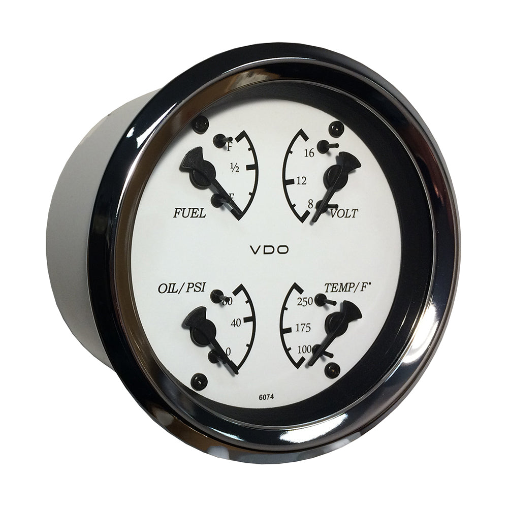 VDO Cockpit Marine 85mm (3-3/8") 4 in 1 Gauge - White Dial/Bezel OutdoorUp