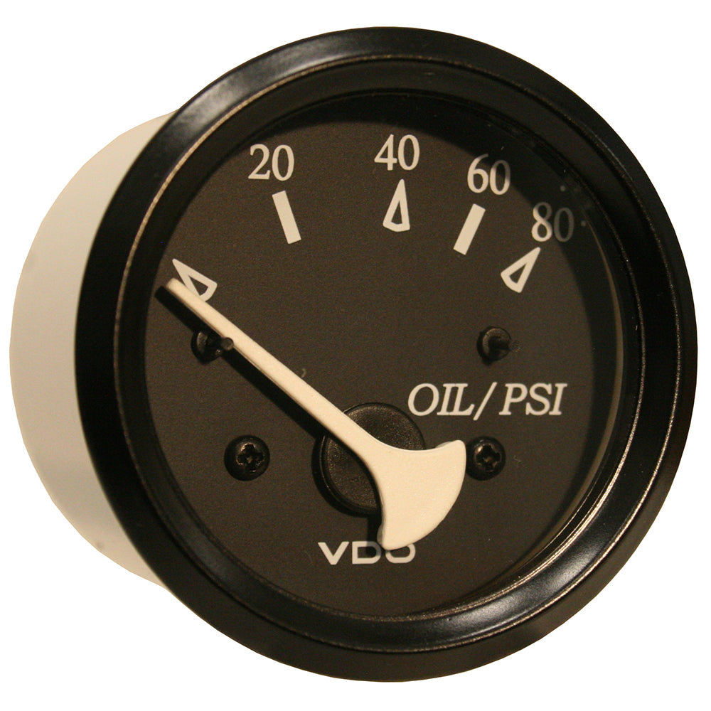 VDO Cockpit Marine Oil Pressure Gauge - 80 PSI - Black Dial/Bezel OutdoorUp