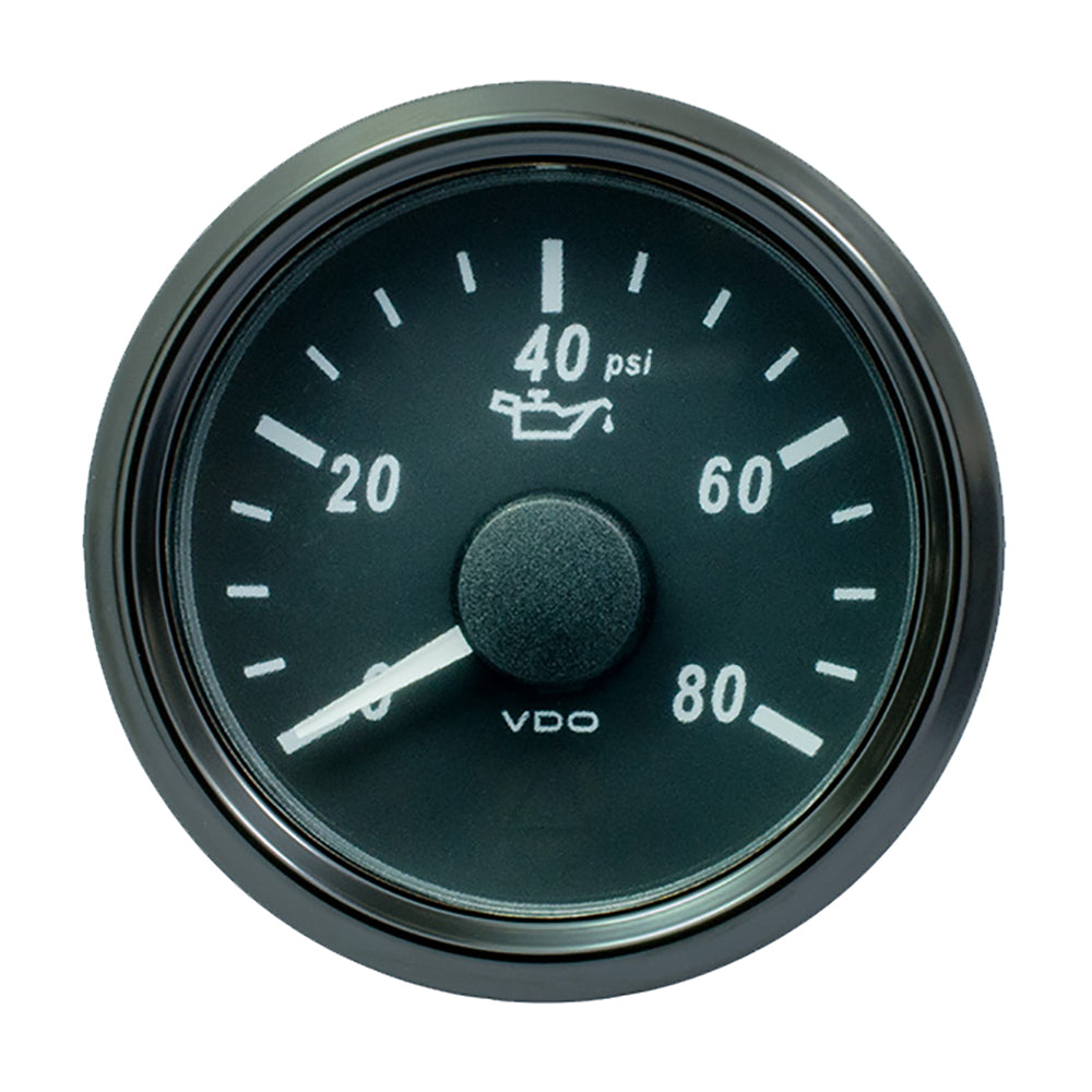 VDO SingleViu 52mm (2-1/16") Oil Pressure Gauge - 80 PSI - 0-180 Ohm OutdoorUp