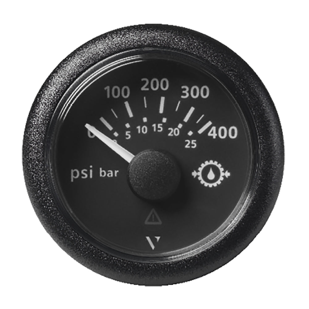 Veratron 2-1/16" (52mm) ViewLine Transmission Oil Pressure 400 PSI/25 Bar - Black Dial  Round Bezel OutdoorUp