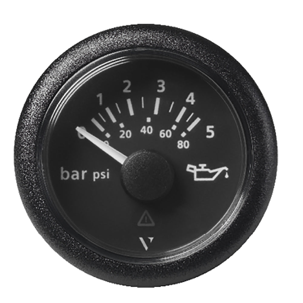 Veratron 52 MM (2-1/16") ViewLine Oil Pressure Gauge 5 Bar/80 PSI - Black Dial  Round Bezel OutdoorUp