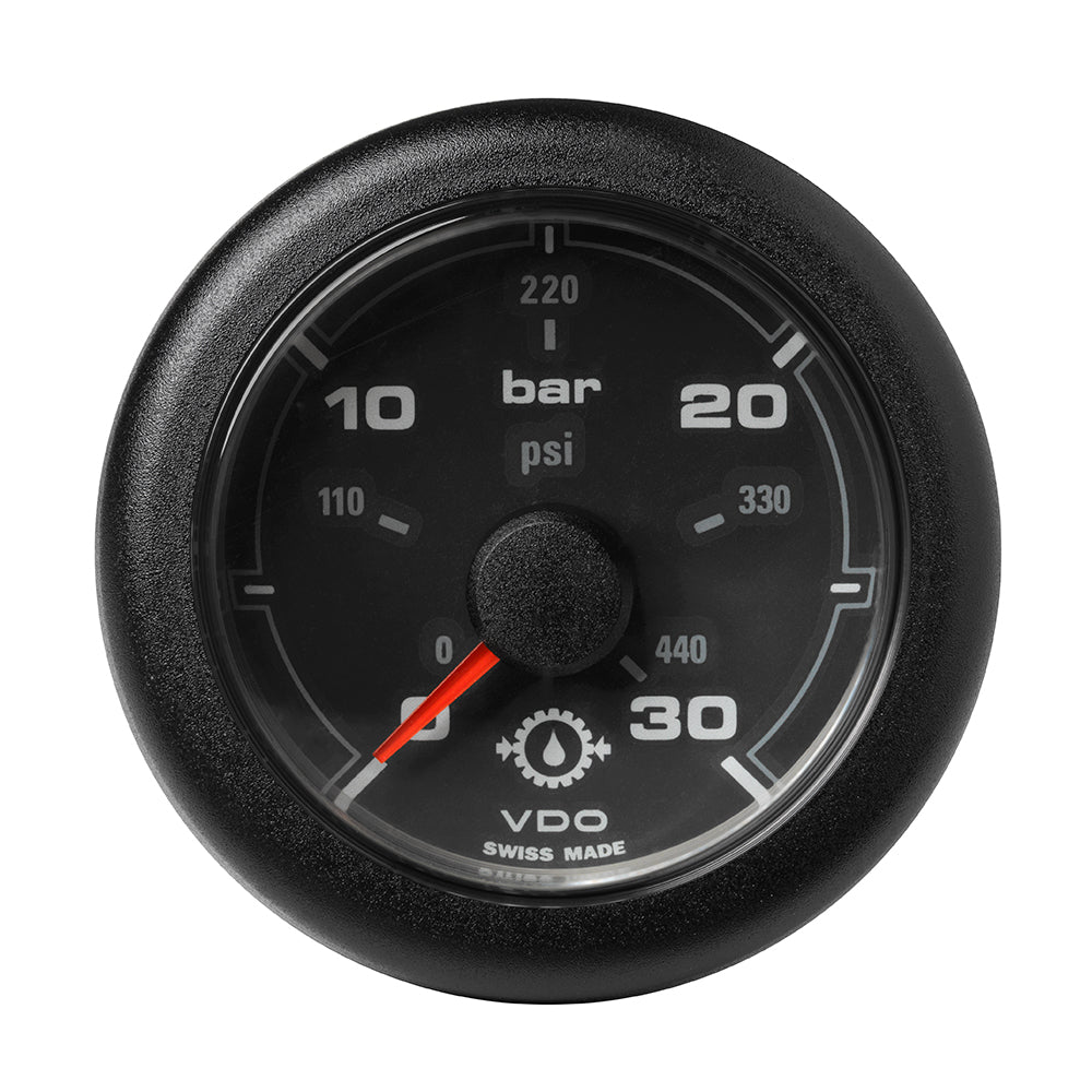 Veratron 52MM (2-1/16") OceanLink Transmission Oil Pressure Gauge - 30 Bar/440 PSI - Black Dial  Bezel OutdoorUp