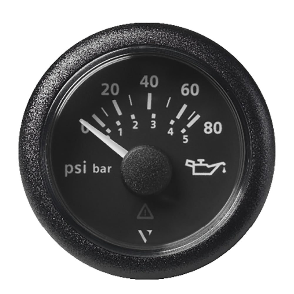 Veratron 52MM (2-1/16") ViewLine Oil Pressure Gauge 80 PSI/5 Bar - Black Dial  Round Bezel OutdoorUp