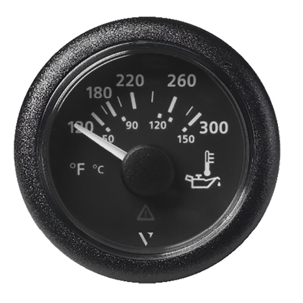 Veratron 52MM (2-1/16") ViewLine Oil Temperature Gauge 120-300F - Black Dial  Bezel OutdoorUp