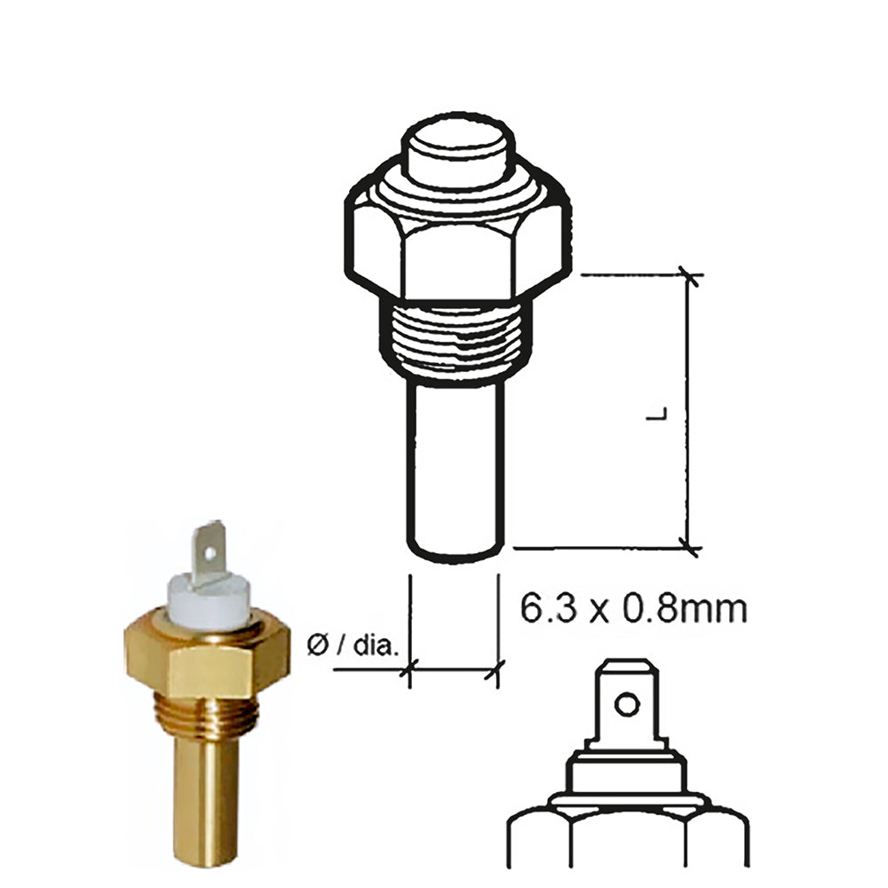 Veratron Coolant Temperature Sensor - 40C to 120C - M14 x 1.5 Thread OutdoorUp