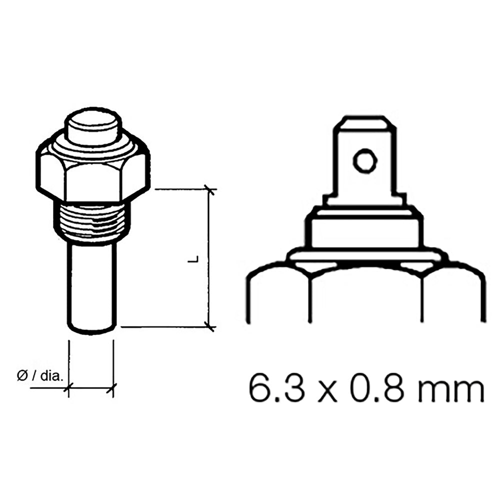 Veratron Engine Oil Temperature Sensor - Single Pole, Common Ground - 50-150C/120-300F - 6/24V - M14 x 1.5 Thread OutdoorUp