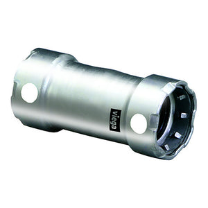 Viega MegaPress 1/2" Stainless Steel 304 Coupling w/o Stop - Double Press Connection - Smart Connect Technology OutdoorUp