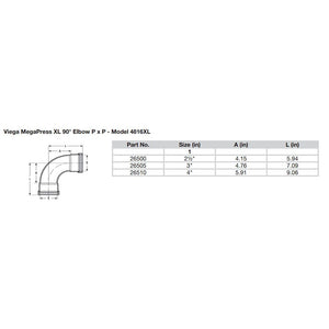 Viega MegaPress 2-1/2" 90 Carbon Steel Elbow w/FKM - Double Press Connection - Smart Connect Technology OutdoorUp