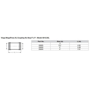 Viega MegaPress 2-1/2" Carbon Steel Coupling w/o Stop w/FMK - Double Press Connection - Smart Connect Technology OutdoorUp