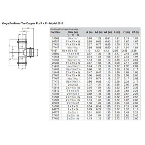 Viega ProPress 1-1/2" Copper Tee - Triple Press Connection - Smart Connect Technology OutdoorUp