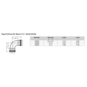 Viega ProPress 2-1/2" - 90 Copper Elbow - Double Press Connection - Smart Connect Technology OutdoorUp