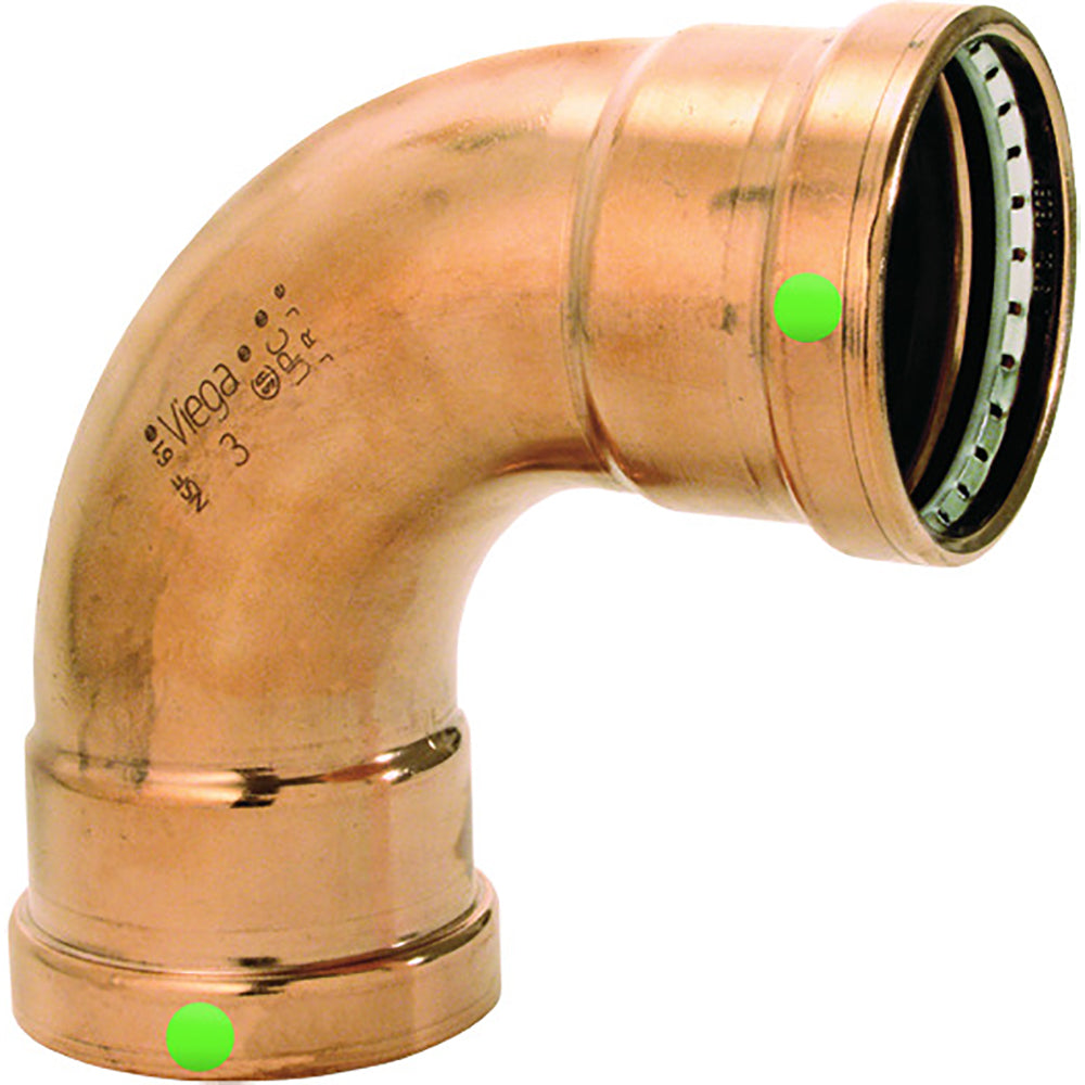 Viega ProPress 2-1/2" - 90 Copper Elbow - Double Press Connection - Smart Connect Technology OutdoorUp