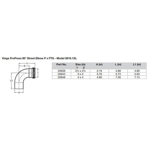 Viega ProPress 2-1/2" - 90 Copper Elbow - Street/Press Connection - Smart Connect Technology OutdoorUp