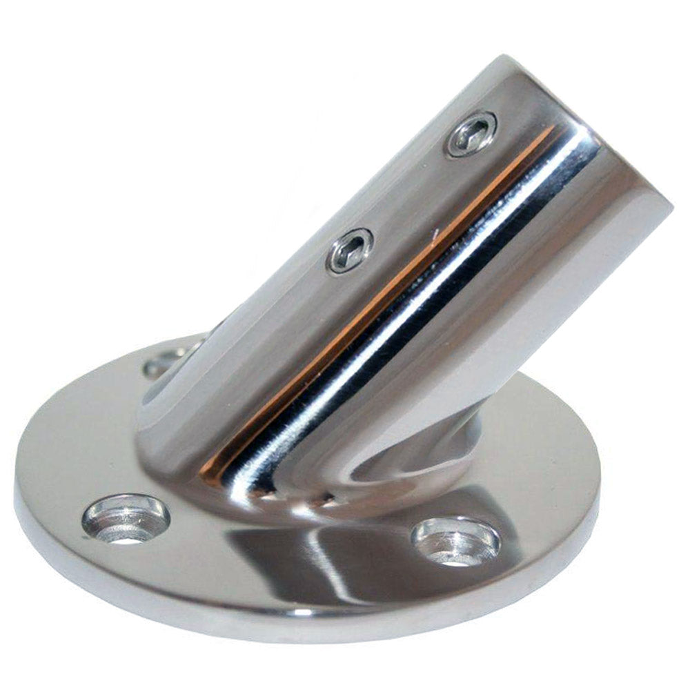 Whitecap 1" O.D. 45 Degree Round Base SS Rail Fitting OutdoorUp