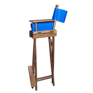 Whitecap Captains Chair w/Blue Seat Covers - Teak OutdoorUp