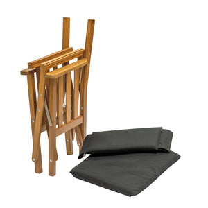 Whitecap Directors Chair II w/Black Cushion - Teak OutdoorUp