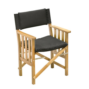 Whitecap Directors Chair II w/Black Cushion - Teak OutdoorUp