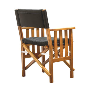 Whitecap Directors Chair II w/Black Cushion - Teak OutdoorUp