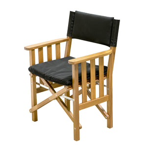 Whitecap Directors Chair II w/Black Cushion - Teak OutdoorUp