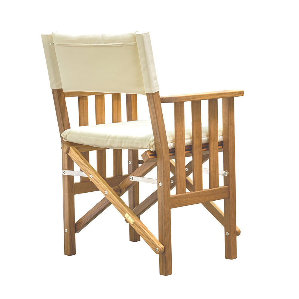 Whitecap Directors Chair II w/Cream Cushion - Teak OutdoorUp