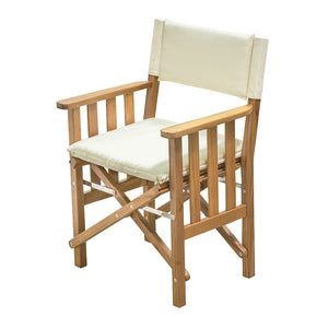 Whitecap Directors Chair II w/Cream Cushion - Teak OutdoorUp