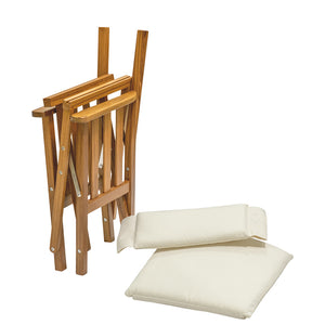 Whitecap Directors Chair II w/Cream Cushion - Teak OutdoorUp