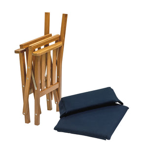 Whitecap Directors Chair II w/Navy Cushion - Teak OutdoorUp