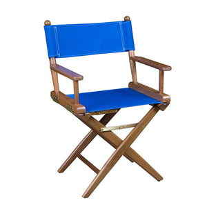 Whitecap Directors Chair w/Blue Seat Covers - Teak OutdoorUp