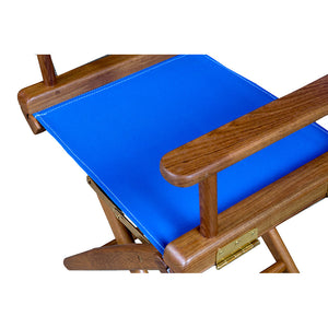 Whitecap Directors Chair w/Blue Seat Covers - Teak OutdoorUp