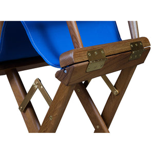 Whitecap Directors Chair w/Blue Seat Covers - Teak OutdoorUp