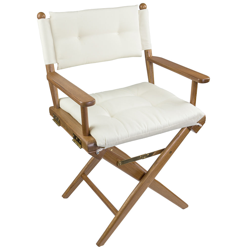 Whitecap Directors Chair w/Cream Cushion - Teak OutdoorUp