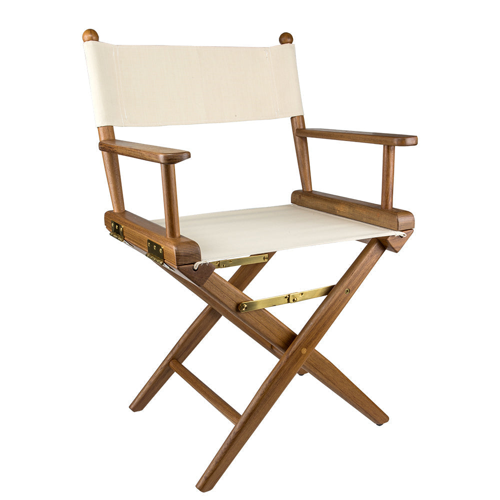 Whitecap Directors Chair w/Natural Seat Covers - Teak OutdoorUp