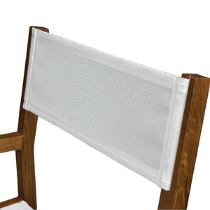 Whitecap Directors Chair w/White Batyline Fabric - Teak OutdoorUp